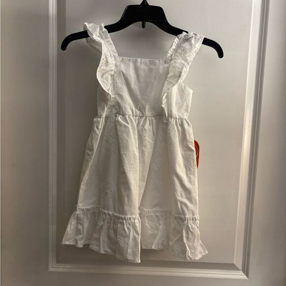NWT Girls White Eyelet Sun Dress Sz 5T - Picture 1 of 8